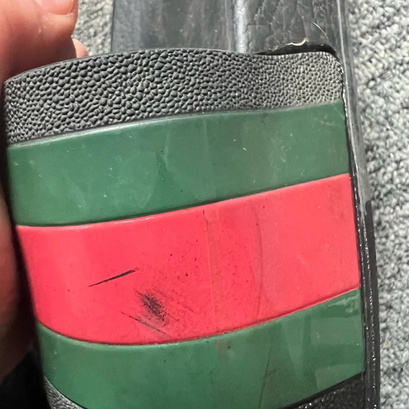 Gucci Red Green Stripe Slides, size 9 - Picture 10 of 16